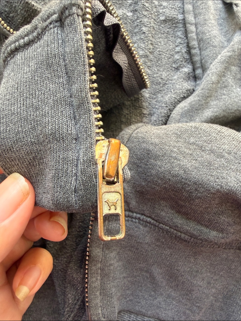 2010 PINK Victoria's Secret grey bling LOVE PINK zip up hoodie - Picture 10 of 10